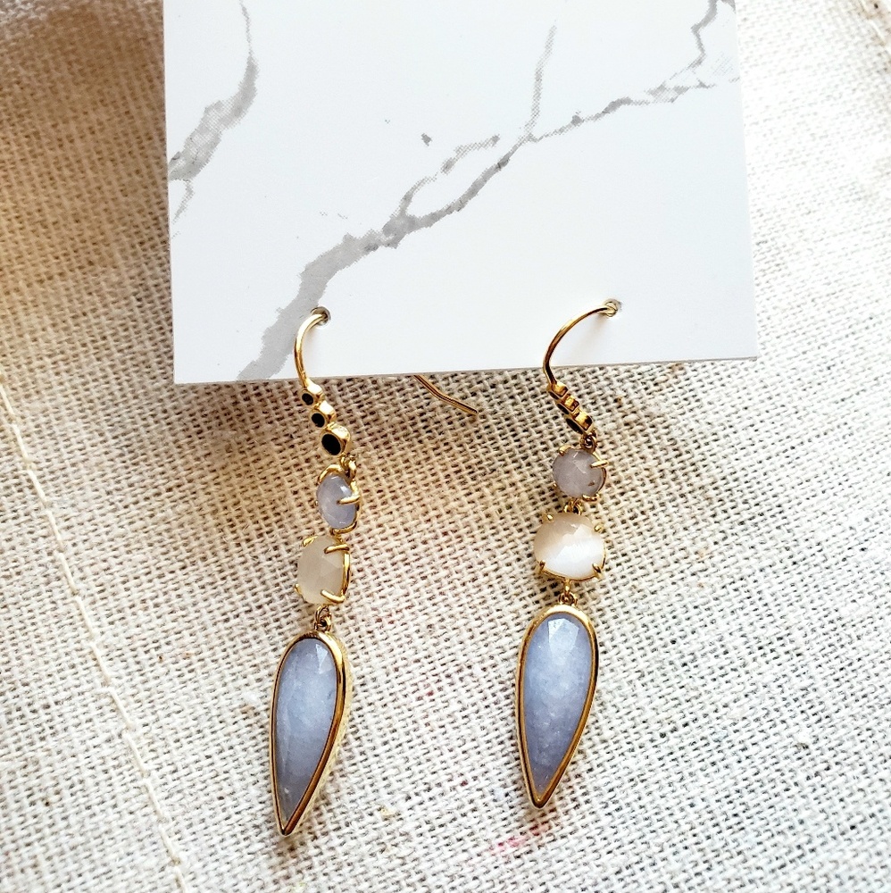 New Multistone with teardrop Dangle Earrings